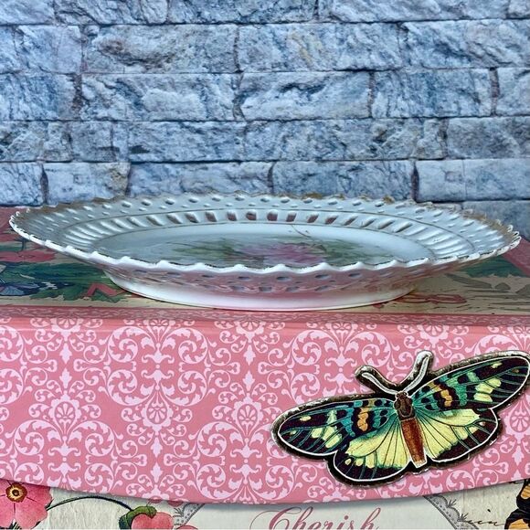 Vintage French Country Rose Collectors Plate Gold Rimmed - Picture 8 of 8